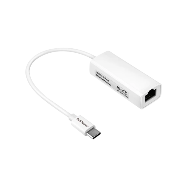 Адаптер GoPower Type-C (m)-RJ-45 (f) 100 мб/с белый (1/200)