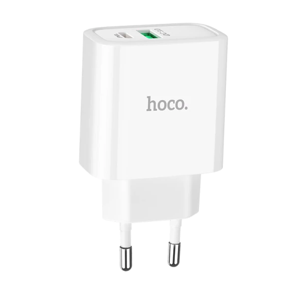 Сетевое З/У HOCO C57A 1USB/Type-C 3.0A QC3.0 белый (1/12/120)