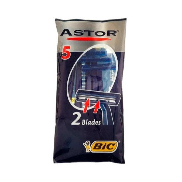 Бритва BIC Astor 2 лезвия пластиковая ручка 5шт. (1/20)