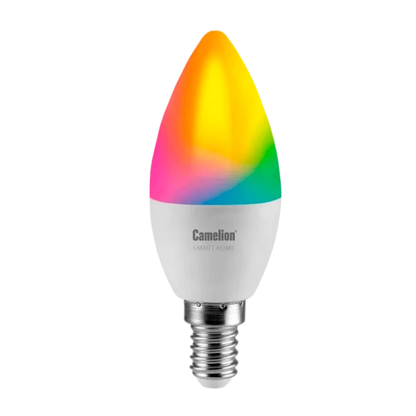 Лампа светодиодная Camelion C35 E14 7W 220V свеча Smart Home RGB+WiFi LSH7 (1/10/100)