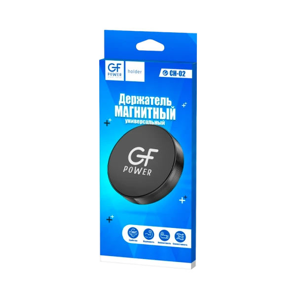 Держатель автомобильный GFPower CH-02 в воздуховод магнит черный (1/500)