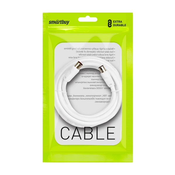 Кабель Smartbuy K-TV231-125 TV (m)-TV (f) 1.8м силикон серый (1/125)