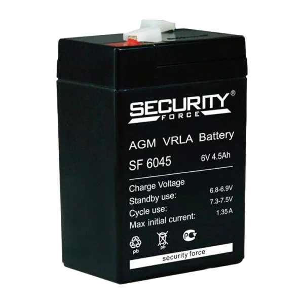 Аккумулятор свинцово-кислотный Security Force SF 6045 6V 4.5Ah (1/20)