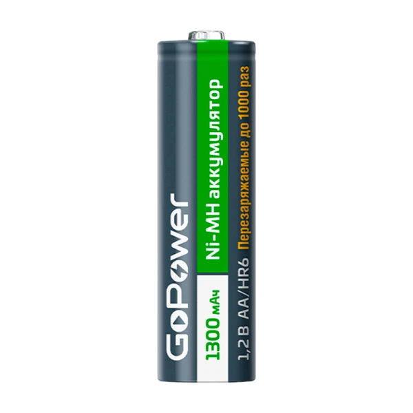 Аккумулятор бытовой GoPower HR6 AA BL2 NI-MH 1300mAh (2/20/240)