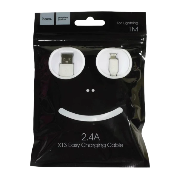 Кабель HOCO X13 USB (m)-Lightning (m) 1.0м 2.4A ПВХ белый (1/36/360)