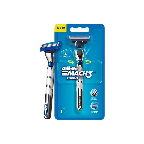 Бритва Gillette MACH3 TURBO Flexball 3 лезвия 1 кассета пластиковая ручка ENG (1/6)