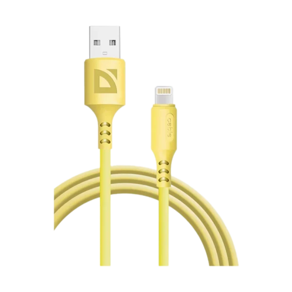 Кабель Defender F207 USB (m)-Lightning (m) 1.0м 2.4A желтый