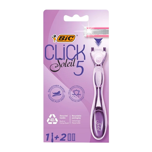Бритва BIC Soleil Click 5 5 лезвий 2 кассеты пластиковая ручка (1/10)