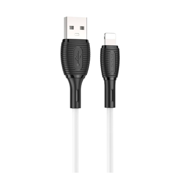 Кабель Borofone BX86 USB (m)-Lightning (m) 1.0м 2.4A силикон белый (1/360)