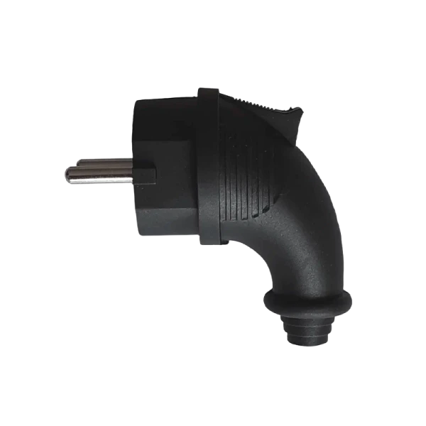 Вилка электрическая Прогресс косая С/З черный (1/20/200)