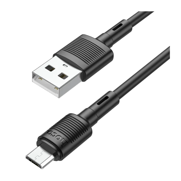 Кабель HOCO X83 USB (m)-microUSB (m) 1.0м 2.4A ПВХ черный (1/33/330)