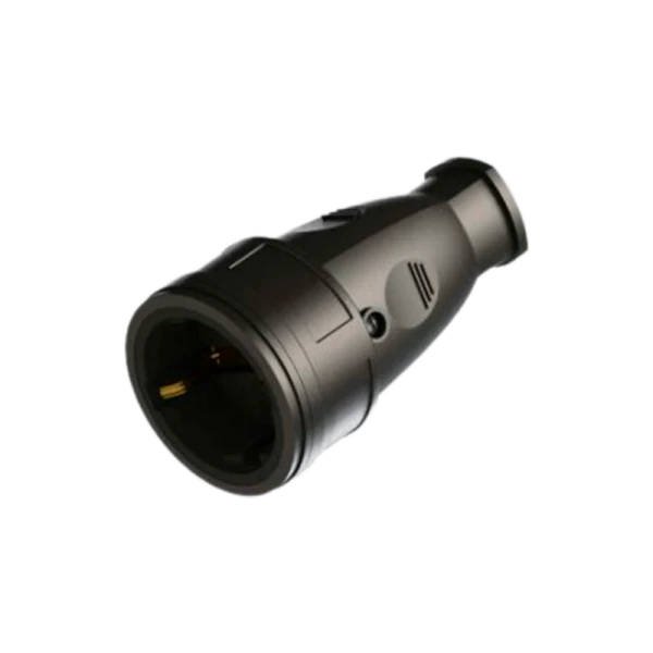 Гнездо штепсельное&nbsp;&nbsp;ПРОГРЕСС&nbsp;&nbsp;c/з&nbsp;&nbsp;каучуковое&nbsp;&nbsp;черное&nbsp;&nbsp;(1/20/200)