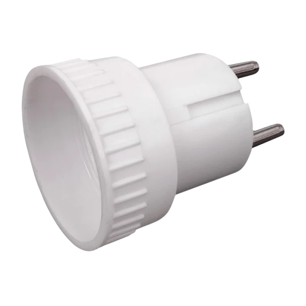 Сетевой переходник Toker 1S универсальный 1р.Б/З в индивидуальной упаковке с подвесом белый (1/50)