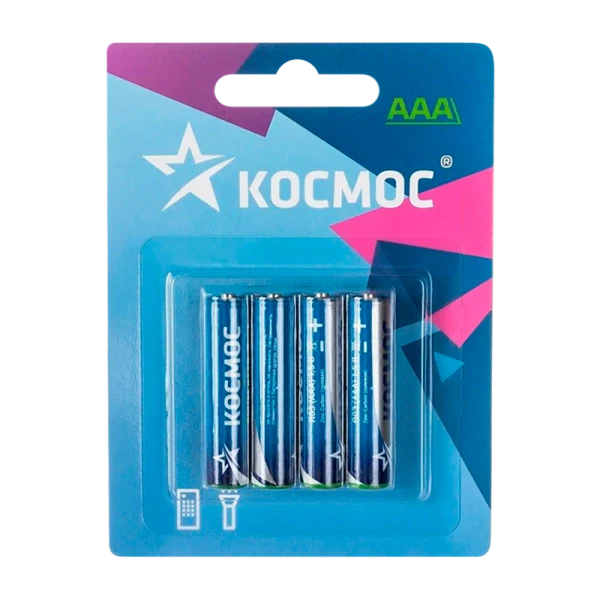 *Батарейка Космос R03 AAA BL4 Zinc Carbon 1.5V (4/60/960) 