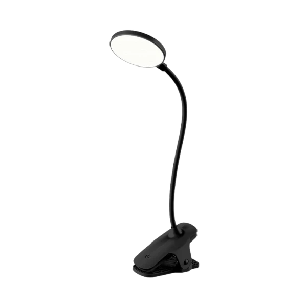 Светильник настольный Ultraflash UF-747 6W прищепка сенс. димируемый черный (1/42)