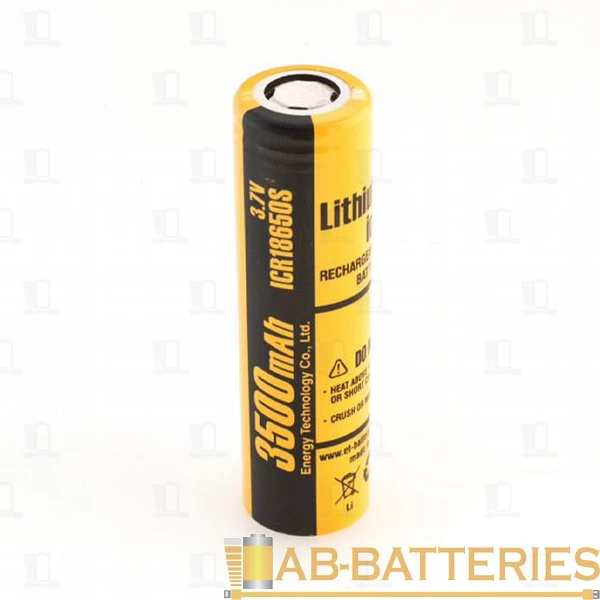 Аккумулятор ET ICR18650S&nbsp;&nbsp;Protected 18.0*65.0, 3400mAh, Li-Ion, в пластиковом боксе на 2шт (2/400)
