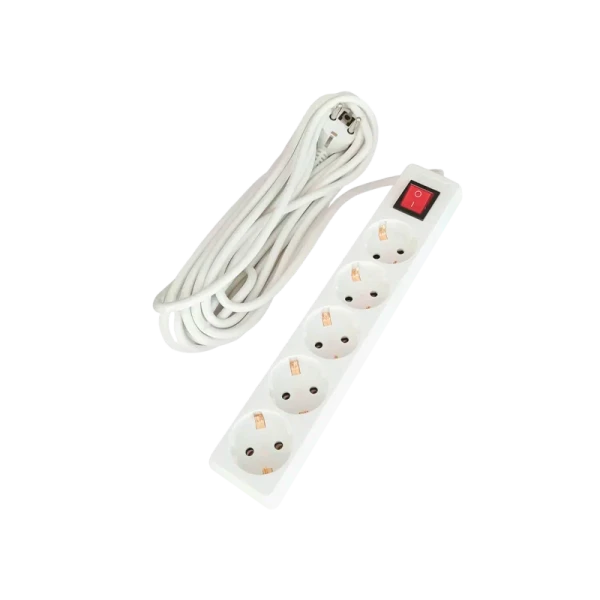 Удлинитель Прогресс Standard 5р.С/З 10A 7.0м с выкл. 3x1мм² белый (1/20)