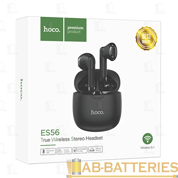 Наушники внутриканальные HOCO ES56 bluetooth 5.1 с микр. черный (1/21/126)