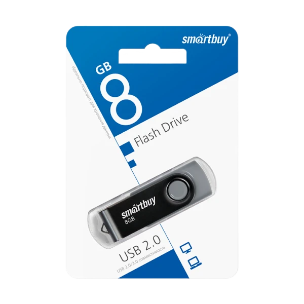 Флеш-накопитель Smartbuy Twist 8GB USB2.0 пластик черный