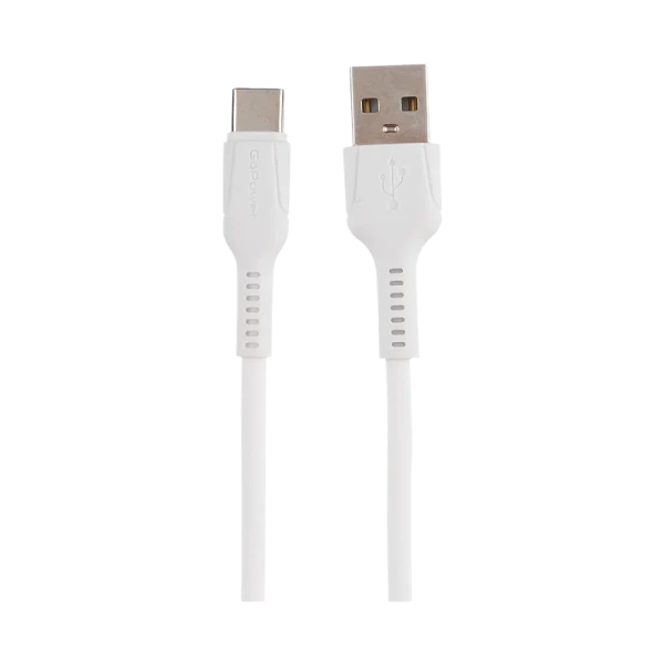 Кабель GoPower GP21T-2M USB (m)-Type-C (m) 2.0м 3.0A 27W силикон белый (1/200/800)