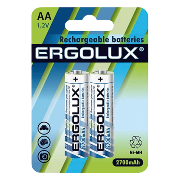 Аккумулятор бытовой Ergolux HR6 AA BL2 NI-MH 2700mAh (2/24/384)
