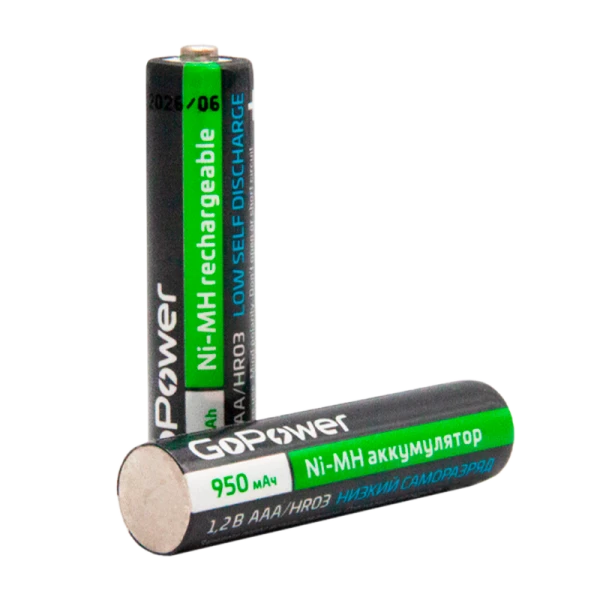 Аккумулятор предзаряженный RTU GoPower HR03 AAA BL2 NI-MH 950mAh (2/20/320)