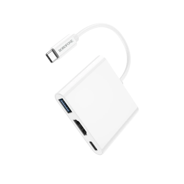 USB-Хаб Borofone DH4 1USB/Type-C/HDMI Type-C (m) 4К белый (1/39/156)