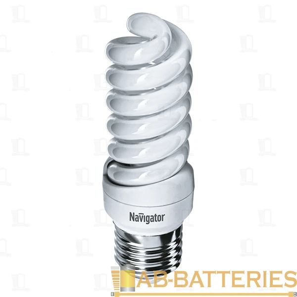Лампа люминесцентная Navigator SF10 E27 15W 4000К 220-240V спираль (1/12/108)