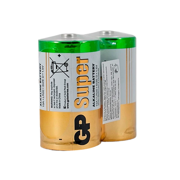 Батарейка GP Super LR20 D Shrink 2 Alkaline 1.5V (2/20/120)