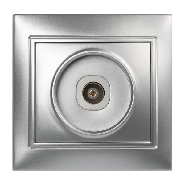 Розетка Smartbuy телевизионная 1-местная 75Ом 5-862МГц серебро "Венера"