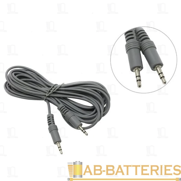 Кабель AUX Smartbuy KA-335 Jack 3.5mm (m)-Jack 3.5mm (m) 5.0м силикон серый (1/50)