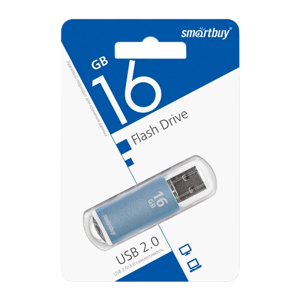 Флеш-накопитель Smartbuy V-Cut 16GB USB2.0 пластик синий
