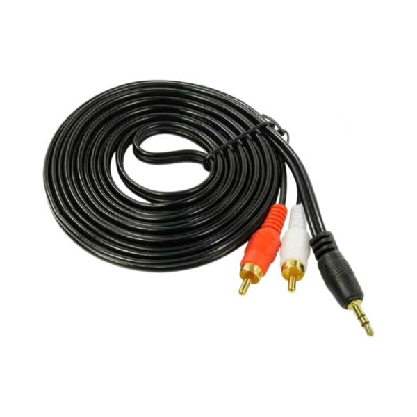 Аудио кабель удлинитель 3,5 мм на 2RCA штекера Exegate EX225929RUS 3 m Черный(1/30)