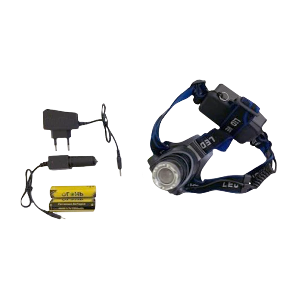 Фонарь налобный Без бренда HT-416 от аккумулятора 4 режима черный