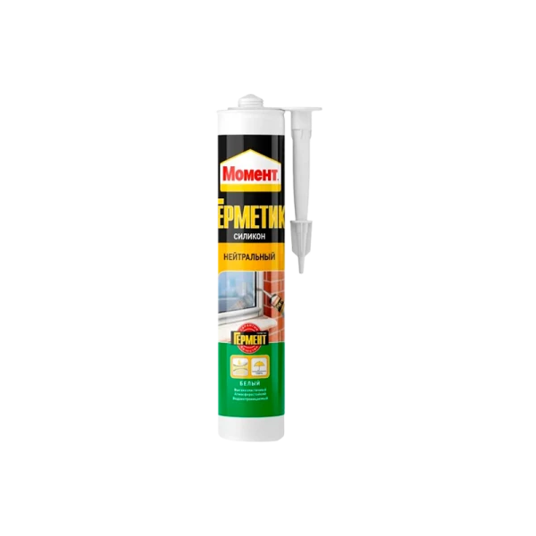 Герметик Момент 280мл силиконовый нейтральный белый (1/12)