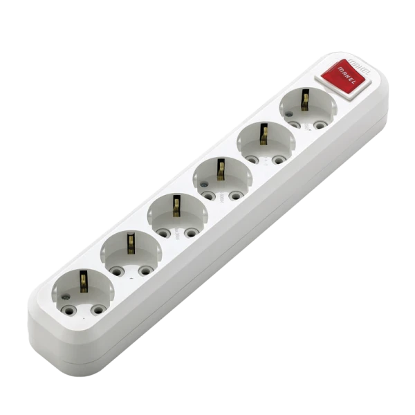 Колодка Makel 6р.С/З с выкл. белый MGP231 (1/12)