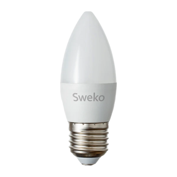 Лампа светодиодная Sweko C35 E27 7W 3000К 230V свеча (1/5/100)