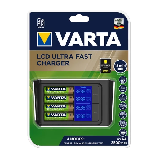 З/У для аккумуляторов Varta LCD Fast Charger (57675) AA/AAA 4 слота +4AA 2400mAh