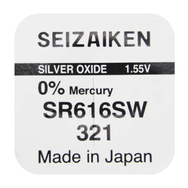 Батарейка SEIZAIKEN 321 (SR616SW) Silver Oxide 1.55V (1/10/100/1000)