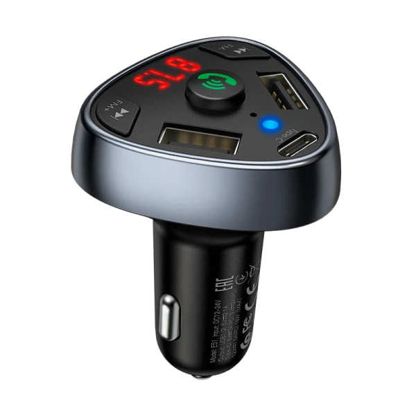 FM-трансмиттер HOCO E51 2USB microSD bluetooth 5.0 черный (1/84)