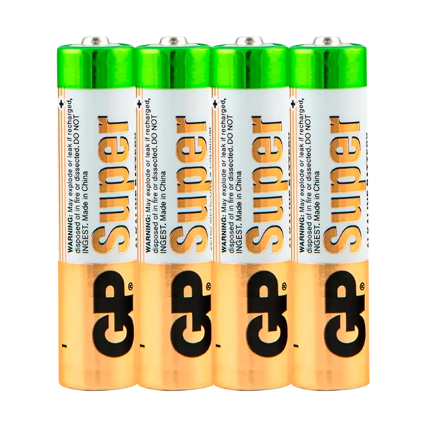 Батарейка GP Super LR03 AAA Shrink 4 Alkaline 1.5V (4/96/192/384)