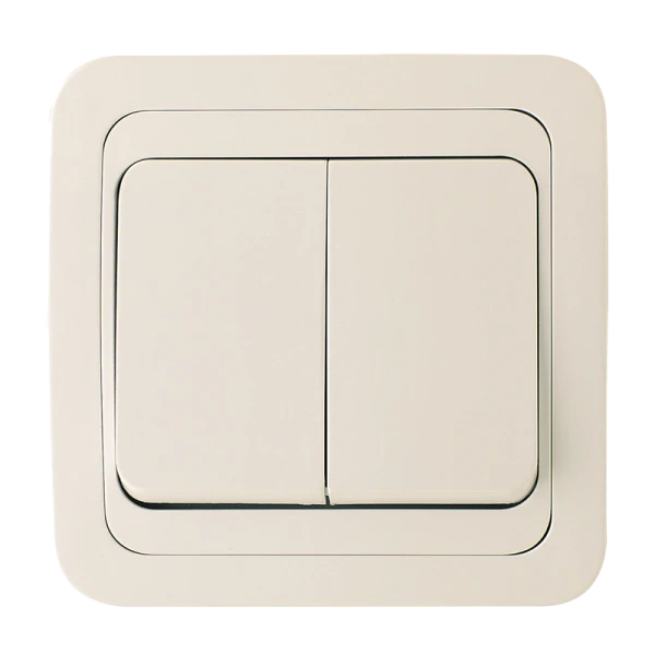 Выключатель Makel Mimoza 2-клав.10A пластик кремовый 25003 (1/12)