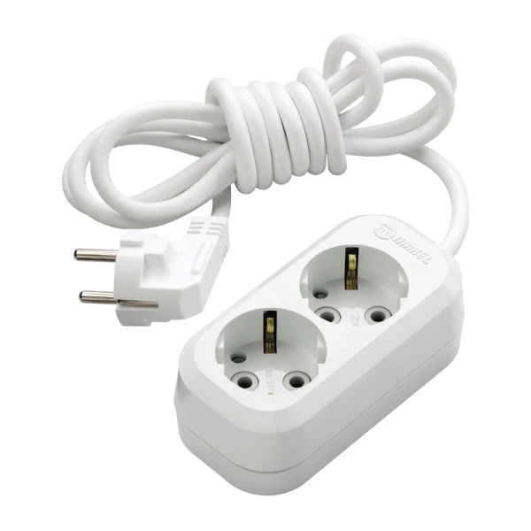 Удлинитель Makel 2р.С/З 2.0м белый MGP112 (1/12)