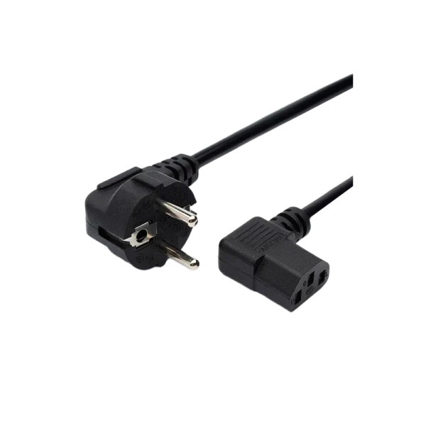 Кабель питания GoPower евровилка-C13 (f) 1.8м ПВХ 0.75мм угловой черный (1/100)