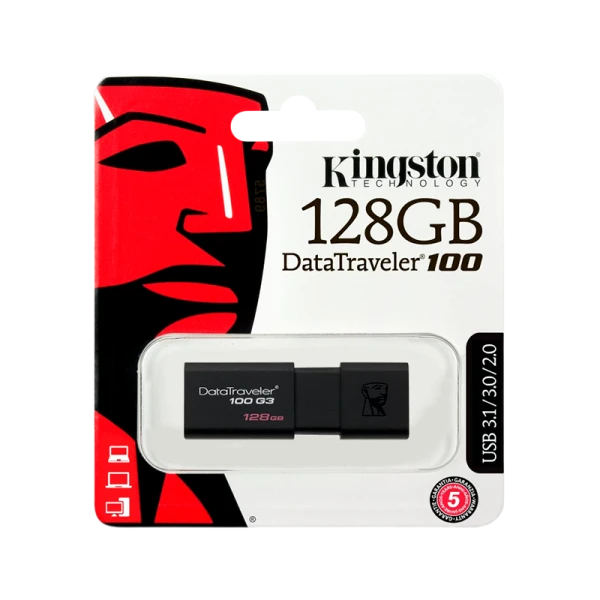 Флеш-накопитель Kingston DataTraveler 100 G3 128GB USB3.0 пластик черный