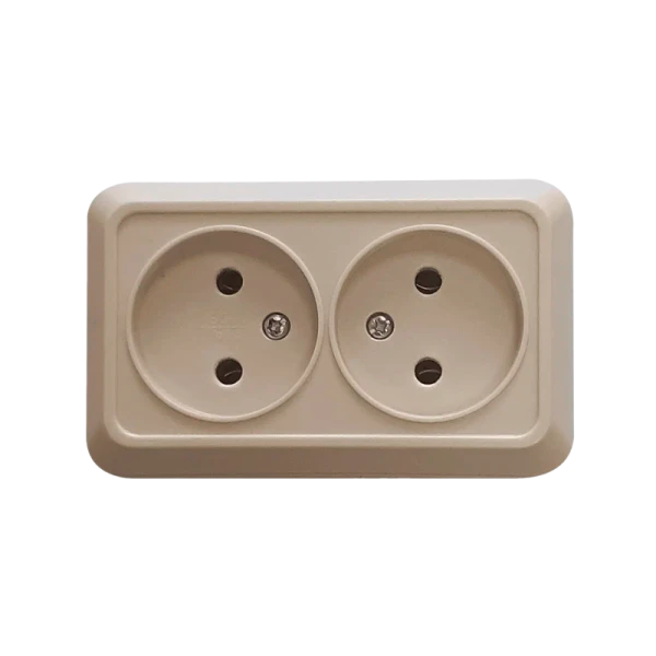 Розетка Прогресс Fit 2гн. 10A Б/З ABS + Керамика бежевый (1/10/200)