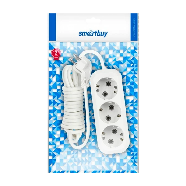 Удлинитель Smartbuy 3р.С/З 16A 1.5м белый (1/40)