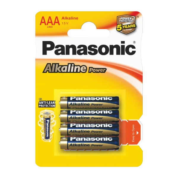 Батарейка Panasonic Alkaline power LR03 AAA BL4 1.5V PR (4/48/240)