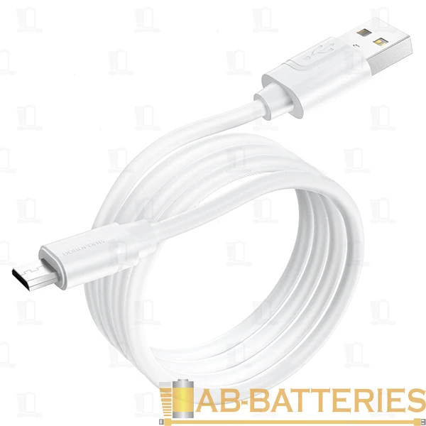 Кабель Borofone BX55 USB (m)-microUSB (m) 1.0м 2.4A силикон белый (1/360)