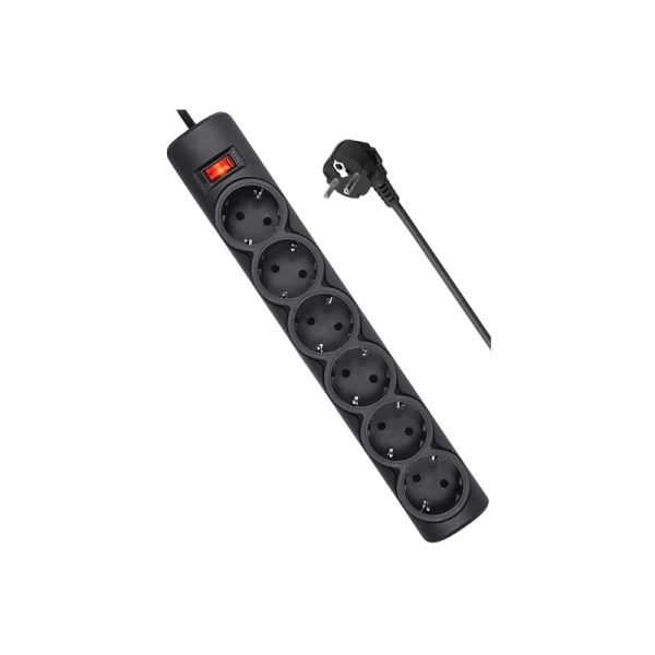 Сетевой фильтр Defender DFS 151 6р.С/З 10A 125 Дж 1.8м черный (1/30)